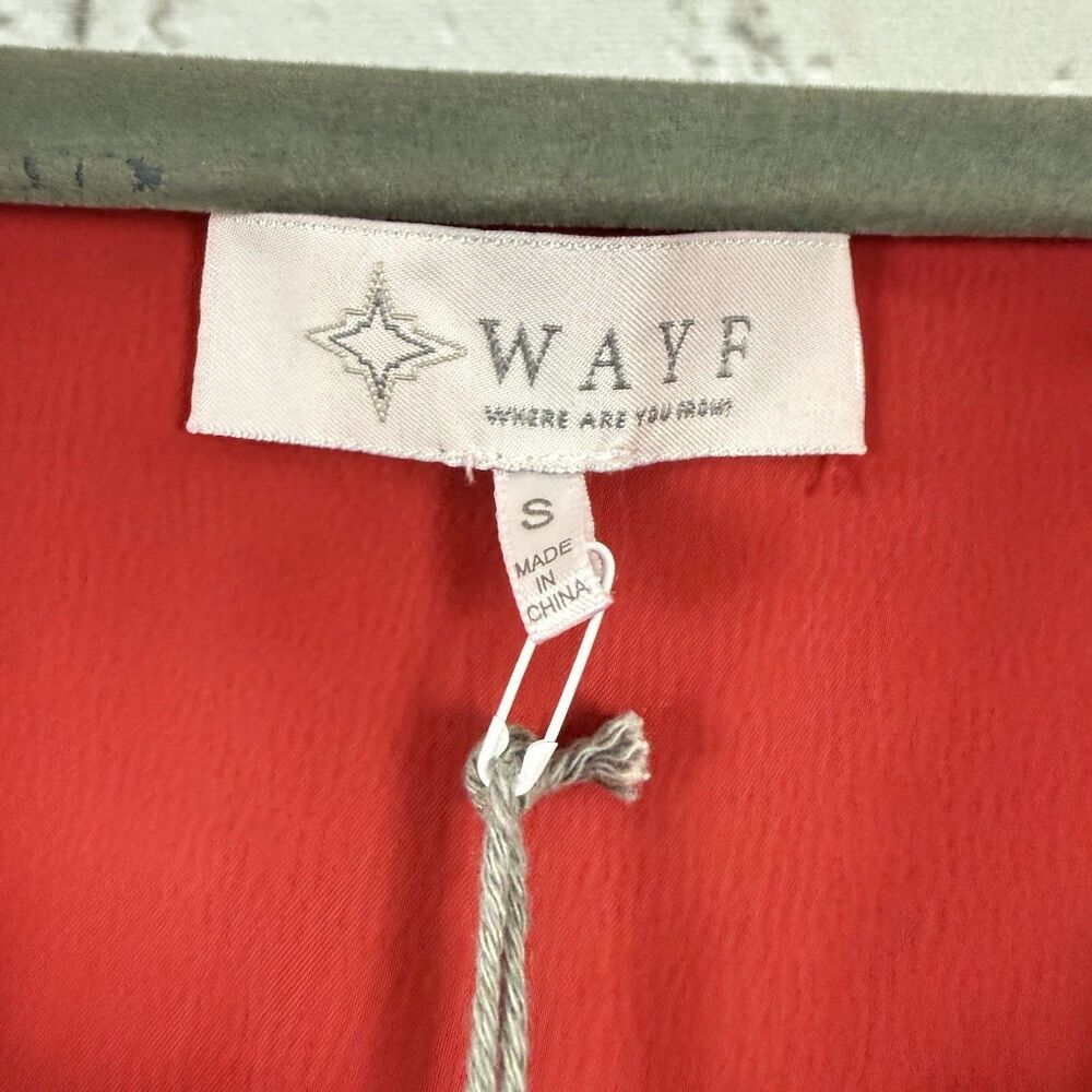 WAYF Red Empire Waist Satin Slip Midi Dress Party Cocktail NWT - Picture 4 of 14